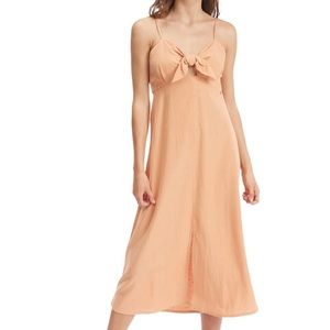 ROXY Toasted Nut Orange Bittersweet‎ Step Woven Tank Top Sleeveless Dress Size L